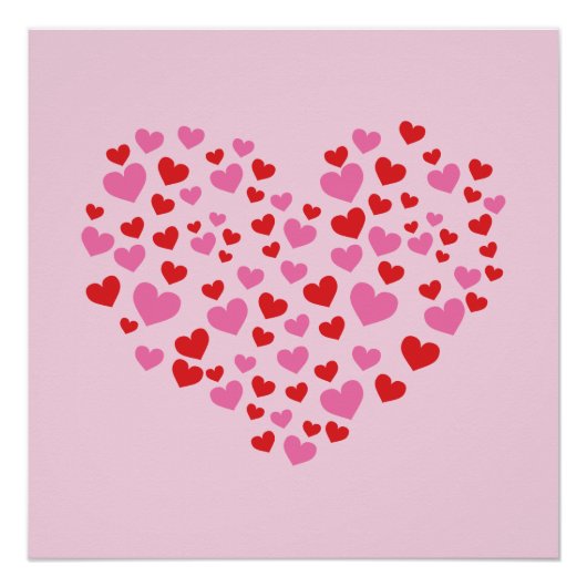 Rode En Roze Harten Perfect Poster (Voorkant)