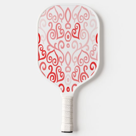 Rode en roze harten pickleball paddle (Achterkant)