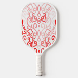 Rode en roze harten pickleball paddle