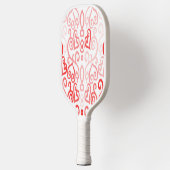 Rode en roze harten pickleball paddle (Links)