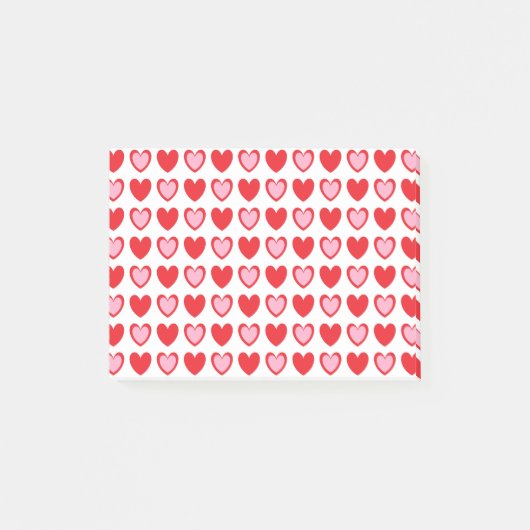 Rode en roze harten post-it® notes (Voorkant)