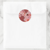 Rode en roze harten ronde sticker (Tas)