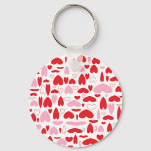 Rode en roze harten sleutelhanger
