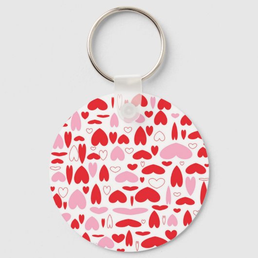 Rode en roze harten sleutelhanger (Voorkant)