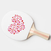 Rode en roze harten tafeltennisbatje (Zijkant)