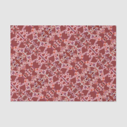 rode en roze harten tissuepapier (Voorkant)