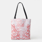 Rode en roze harten tote bag (Achterkant)