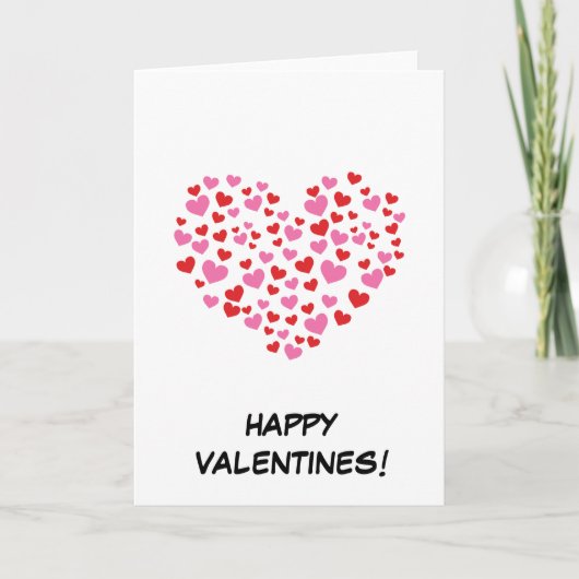 Rode En Roze Harten | Voeg Uw Tekst Toe Kaart (Voorkant)