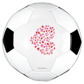Rode en roze harten voetbal (Gedraaid)