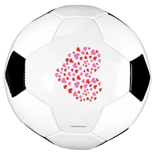 Rode en roze harten voetbal (Gedraaid)