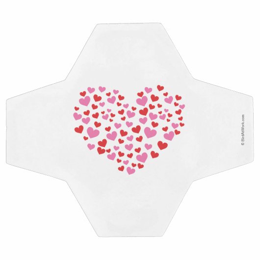 Rode en roze harten voetbal (Enkel)