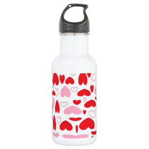 Rode en roze harten waterfles