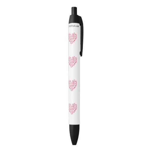Rode en roze harten zwarte inkt pen (Achterkant (Verticaal))