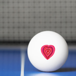 rode en roze hartpongbal pingpongbal