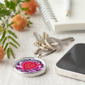 rode en roze hoofdketen sleutelhanger (Zijkant)