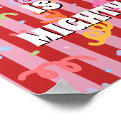 Rode en roze Ierse poster 'The craic is mighty' (Hoek)