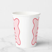 Rode en Roze Kersen op de Bruids douche van boven Papieren Bekers (Rechts)