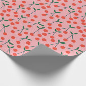 Rode en Roze Kersen Valentijns Cadeaupapier (Hoek)