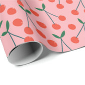 Rode en Roze Kersen Valentijns Cadeaupapier (Rol Hoek)