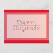 Rode en Roze Kerst met Kerstbal Briefkaart (Voorkant)