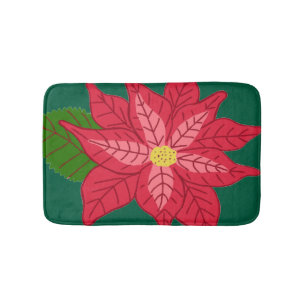 Rode en Roze Kerst Poinsettia Badmat