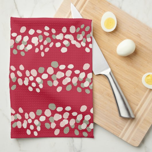  rode en roze kerst theedoek (Quarter Fold)