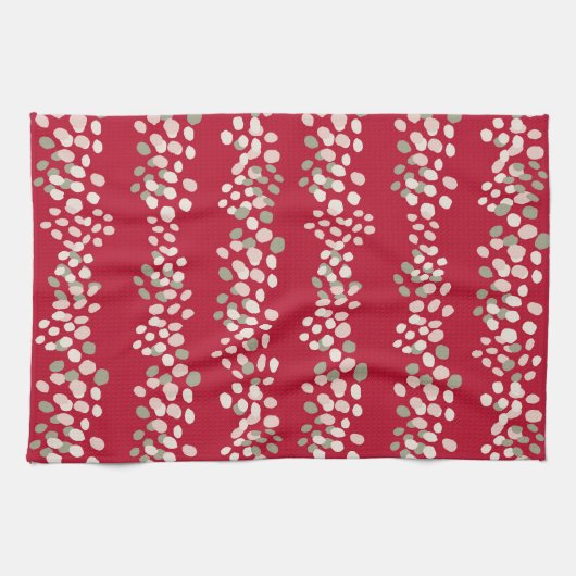 rode en roze kerst theedoek (Horizontaal)