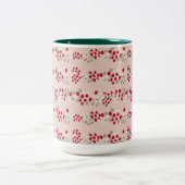Rode en roze kerstbessen tweekleurige koffiemok (Center)