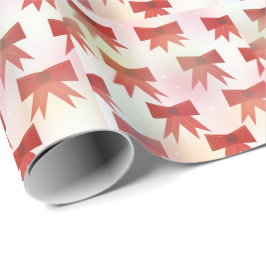 Rode en roze kerstlinten cadeaupapier