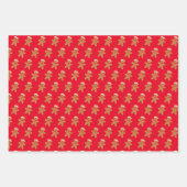 Rode en Roze Kerstman Kerstmis Inpakpapier Vel (Voorkant 2)