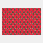 Rode en Roze Kerstman Kerstmis Inpakpapier Vel (Voorkant)