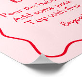 Rode en Roze Lint Bruidsdouche Mimosa Bar Poster (Hoek)