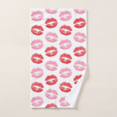 Rode en roze lippen, patroon van lippen, lippensti bad handdoek (Handdoek)