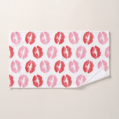 Rode en roze lippen, patroon van lippen, lippensti bad handdoek (Handdoek)