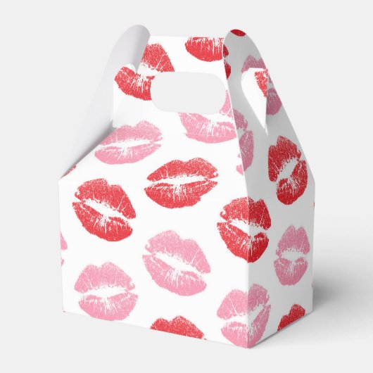 Rode en roze lippen, patroon van lippen, lippensti bedankdoosjes (Achterkant)