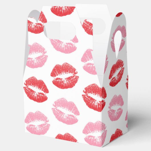 Rode en roze lippen, patroon van lippen, lippensti bedankdoosjes (Geopend)