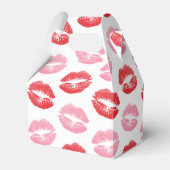 Rode en roze lippen, patroon van lippen, lippensti bedankdoosjes (Voorkant Zijde)