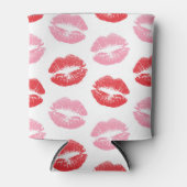 Rode en roze lippen, patroon van lippen, lippensti blikjeskoeler (Voorkant)