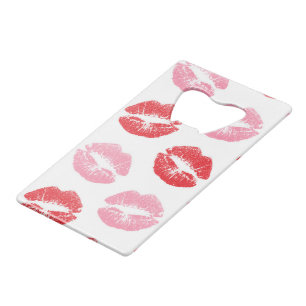 Rode en Roze Lippen, Patroon Van Lippen, Lippensti Creditkaart Flessenopener