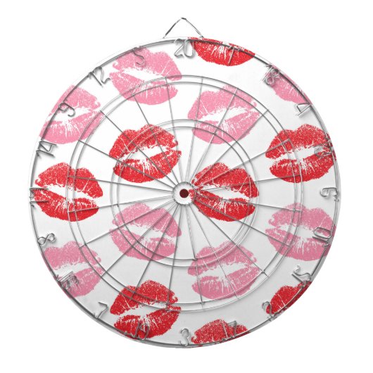 Rode en roze lippen, patroon van lippen, lippensti dartbord (Voorkant)