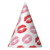 Rode en roze lippen, patroon van lippen, lippensti feesthoedjes (Links)