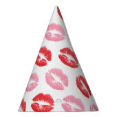 Rode en roze lippen, patroon van lippen, lippensti feesthoedjes (Rechts)