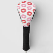 Rode en roze lippen, patroon van lippen, lippensti golfheadcover (Voorkant)