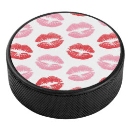 Rode en roze lippen, patroon van lippen, lippensti hockey puck