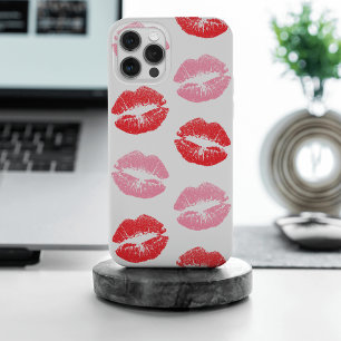 Rode en roze lippen, patroon van lippen, lippensti iPhone 15 pro max case