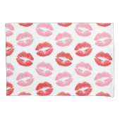 Rode en roze lippen, patroon van lippen, lippensti kussensloop (Voorkant)