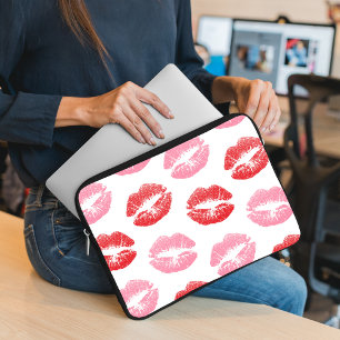 Rode en roze lippen, patroon van lippen, lippensti laptop sleeve