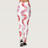 Rode en roze lippen, patroon van lippen, lippensti leggings (Achterkant)
