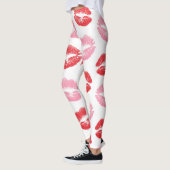 Rode en roze lippen, patroon van lippen, lippensti leggings (Links)