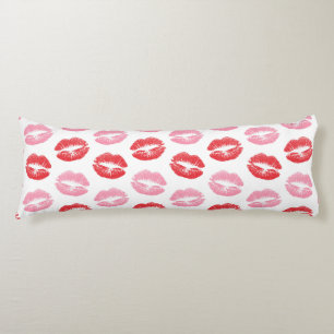 Rode en roze lippen, patroon van lippen, lippensti lichaamskussen